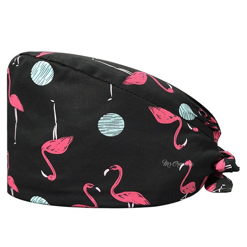 Surgical Scrub Cap Doctor Nurse Kitchen Cotton Printed Hat Sweatband Adjustable - Picture 14 of 36