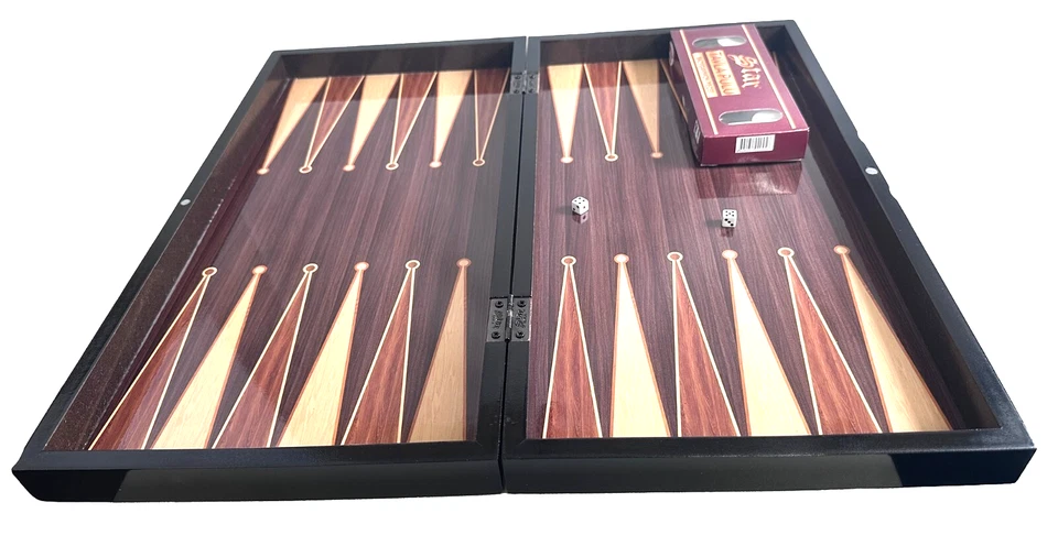 BACKGAMMON TAVLA CHECKERS DRAUGHTS SET LARGE WOODEN FOLDABLE TRADITIONAL XXL UK - Image 3 of 4