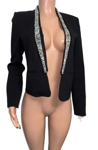 Michael Kors Brand designer beaded Trim Lined Classy Blazer Jacket Sz 8 VTG-Y - Picture 3 of 3
