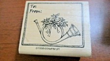 STAMPIN UP Rubber Stamp on Wood BUGLE HORN TO: FROM: 1998