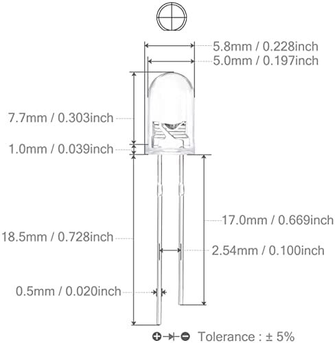 Lot 100 LED 5 Mm UV Ultraviolet Lumière Noire – Diodes 395-400 Nm 3V Transparentes – Pour Bâtons Lumineux, Déco, Expériences & Bricolage