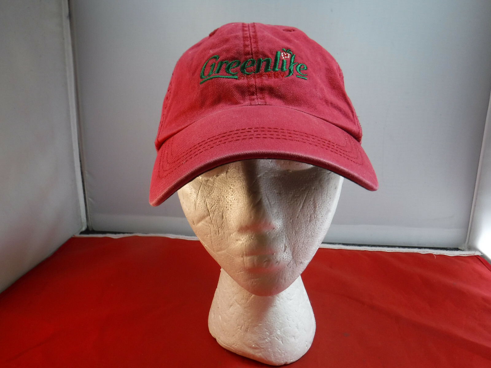 FC8 Greenlife Grocery Red Embroidered Logo Ball Cap Hat