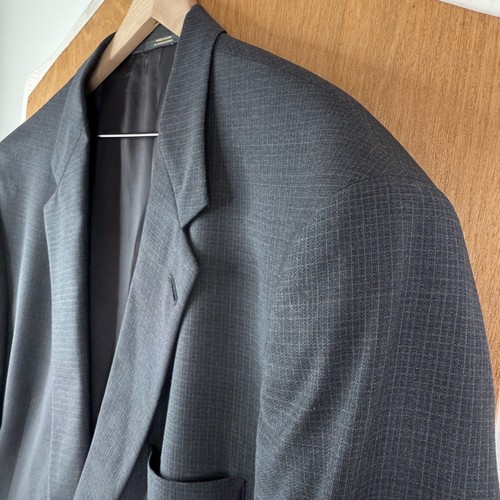 Hart Schaffner Marx Suit Mens 50L Gray Checkered 2 Button Gold Trumpeter Wool - Picture 8 of 22