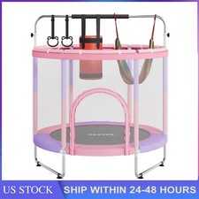 55" 400Lbs ASTM-Approved Mini Toddler Trampoline W/Safety Enclosure Net for Kids