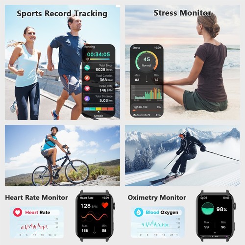 2025 Smart Watch For Men/Women, Waterproof Smartwatch Bluetooth iPhone Samsung - Picture 5 of 12
