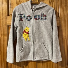 Disney Winnie The Pooh Womens size 10/12 full zip hoodie sweatshirt Embroidered