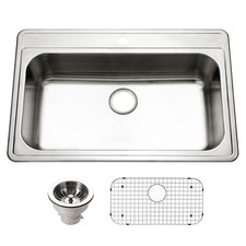 Houzer PGS-3122-1-C Premier 33" Drop In Single Basin Stainless - Stainless Steel