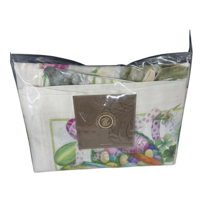 TOSCANA TELERIE FIRENZE Easter Linen Tablecloth 67x67  ITALY