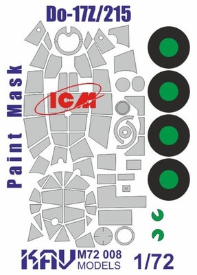 1:72 Paint Mask for Dornier Do 17Z ICM 72303