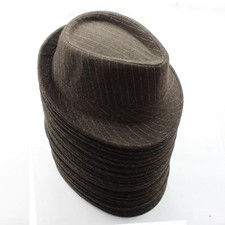 26x Trilby Hüte Hut Set 14 Nadelstreifen dunkelbraun Fedora Posten Großhandel