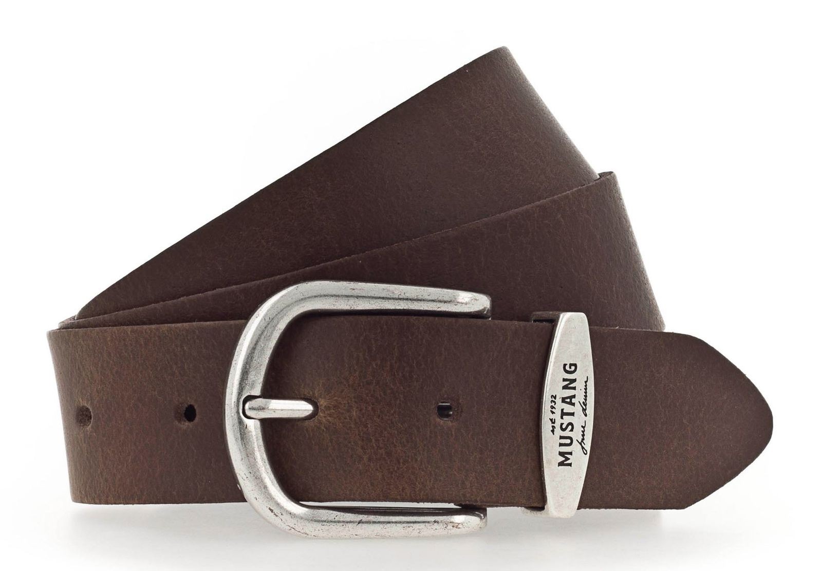 MUSTANG Classic Women Leather Belt W75 Mid Brown