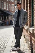 brooks brothers Regent mens XL button down long sleeve shirt gray/black plaid