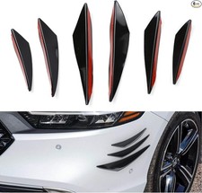 6PCS Car Spoiler Canards Kit, Universal Front Bumper Lip Splitter, Auto Body Ant