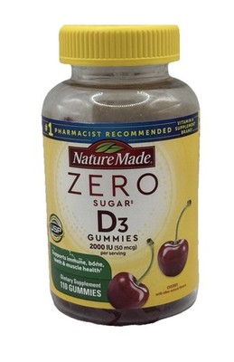 2 pack! Nature Made Zero Sugar Vitamin D3 2000 IU 110 Gummies. Free shipping!