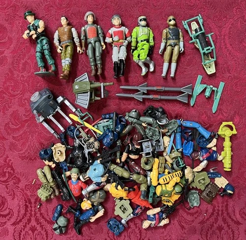 Large Lot Vintage 1980s GI Joe ARAH Figures Parts and Accessories
