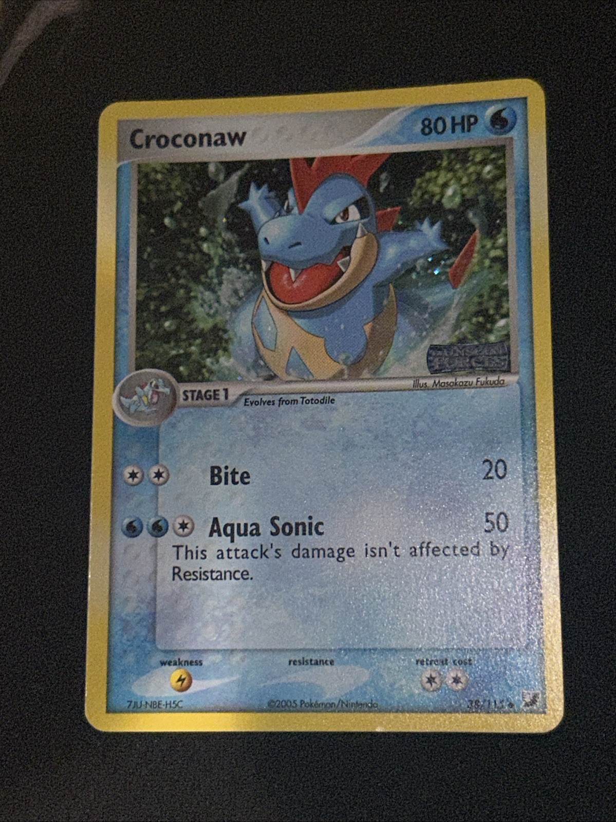 CROCONAW Pokemon Card 38/115 Reverse Holo Stamped EX Unseen Forces 2005