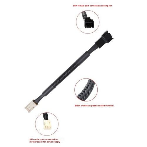 3PIN PC Fan Speed Reduce Noise Extension Resistor Cable Wire CPU 3 Pin1361 - Photo 6/10