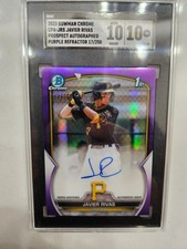 2023 Bowman Chrome Prospect Auto Javier Rivas /250 Purple #CPAJRS SGC 10/10