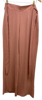 Windsor Pants Women s Medium Orange Wide Leg Textured Tie Front Sheer  Tem