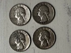 4 Silver Washington Quarters 1964, 1950, 1957 (D), 1961 fair conditon