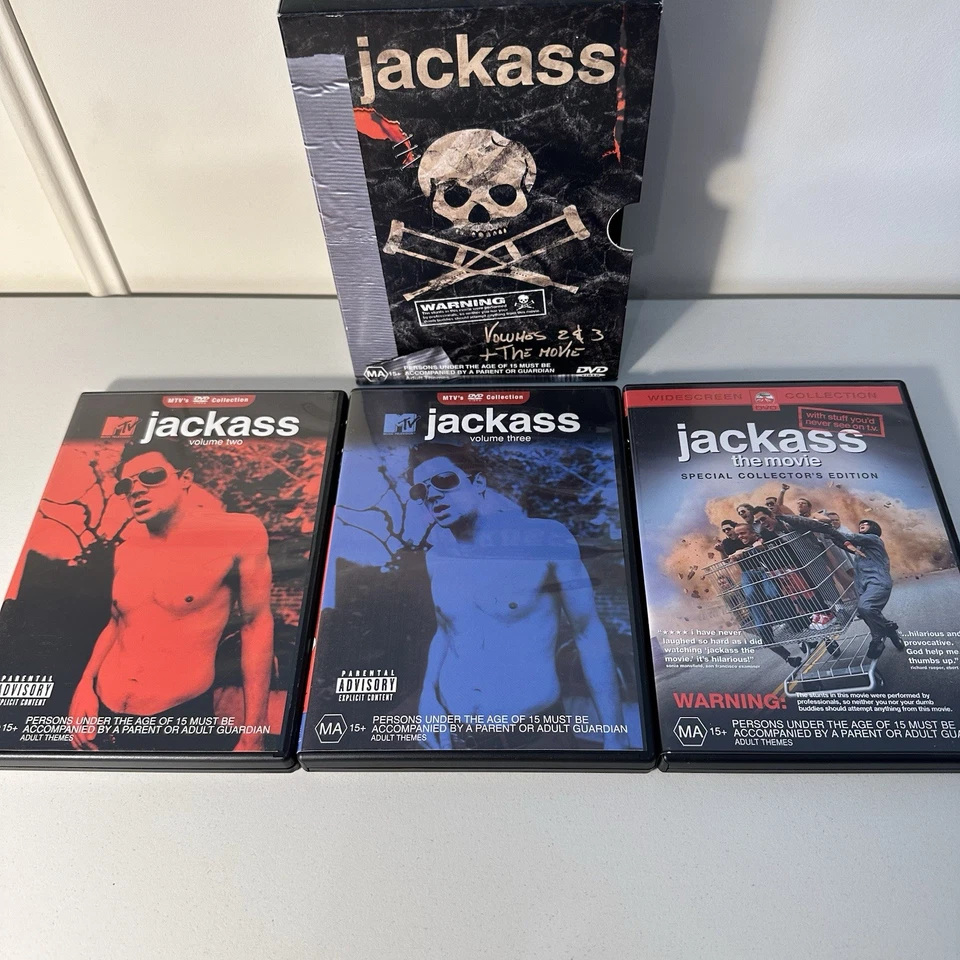 Jackass Box Set volúmenes 2 y 3 + La película Johnny Knoxville Bam Margera película TV Foto 4 de 4