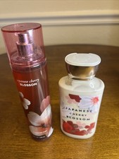 Bath  Body Works Japanese Cherry Blossom Fine Fragrance Mist Body Lotion Set