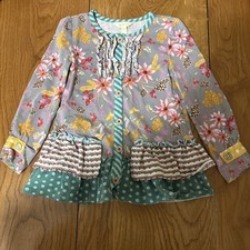 Matilda Jane Girls Size 4 Peasant Top Flare Sleeves