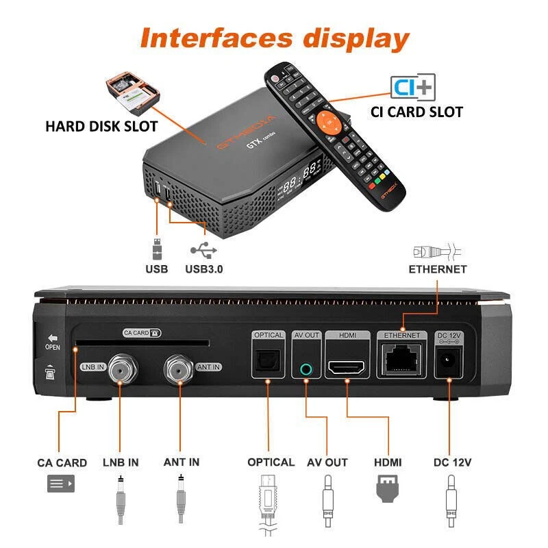 8K Sat Receiver DVB-S2X/T2/Kabel Satelliten Android Smart TV Box CI+ für Tivusat - Bild 2 von 4