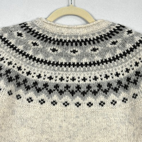 LL Bean Sweater Womens Large Classic Ragg Wool Fair Isle Crewneck Lambswool Cozy - Picture 8 of 12