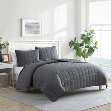 Nautica - King Quilt Set Super Soft Brushed Micro Jersey Bedding Matching Shams