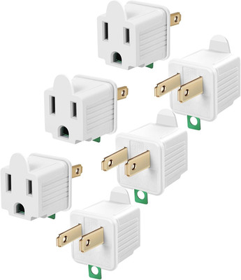 2 Prong to 3 Prong Outlet Plug Adapter, Three Prong to Two Prong Adapter Convert