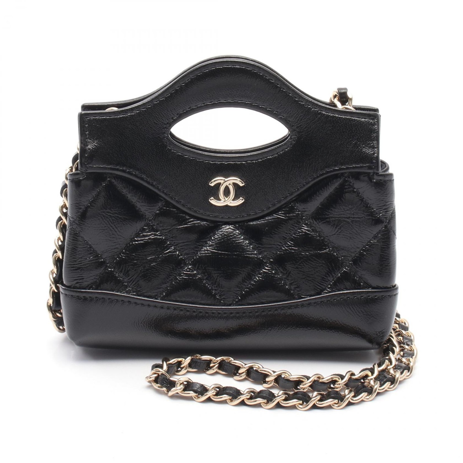 Chanel Leather Chain Clutch Shoulder Bag Ap3875 R8_0707