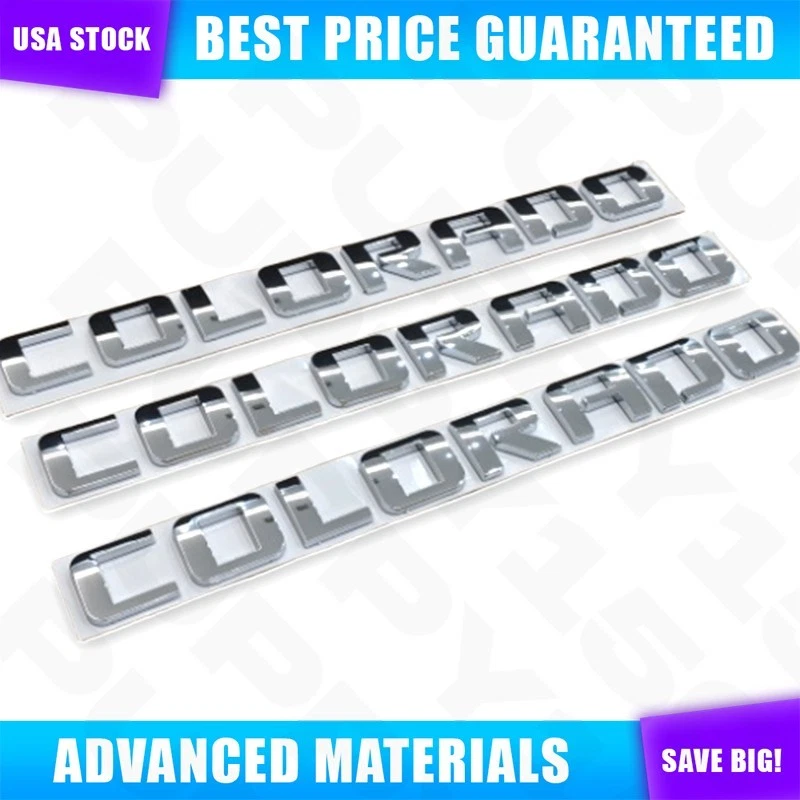 3D Chrome Side Door Letter Emblems For Chevrolet Colorado Truck Nameplate Badges Foto 3 de 4