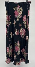 Vintage Silkland Maxi Skirt 100 Silk Floral 90s Boho Cottagecore Romantic Sz 10