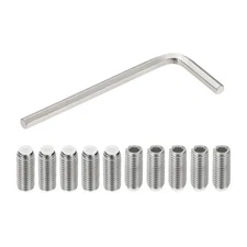 M8x20mm Nylon Tip Grub Screw Internal Hex Socket Head with Hex Key 10pcs