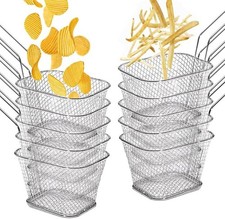10 PCS Chip Serving Frying Baskets Mini Chip Baskets with Handle, French Chips D