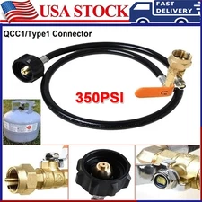 Propane Refill Adapter Hose with Control Valve 1LB Tank 350PSI High Pressure USA