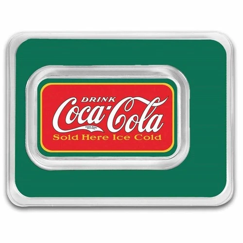 Coca-Cola® Vintage 1 oz Silver .999 Colorized Bar in TEP