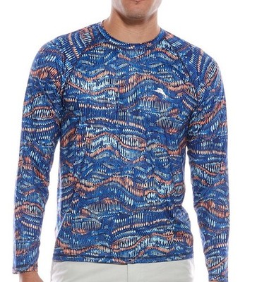 Tommy Bahama Long Sleeve Island Zone MONTE RIO GEO CREW Rashgard, LGE, XL