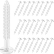 SUNDISS 24 Pcs 3 Inch Vinyl Shutter Fastener Window Panel Peg Lok 24, White