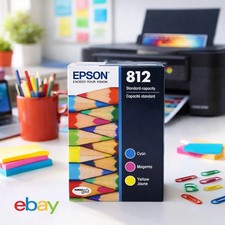 Epson Genuine 812 Cyan Magenta Yellow Ink Cartridges 11/2027
