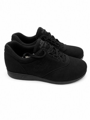 SAS Free Time Women's Black Suede Lace-Up Comfort Shoes Size 9 M