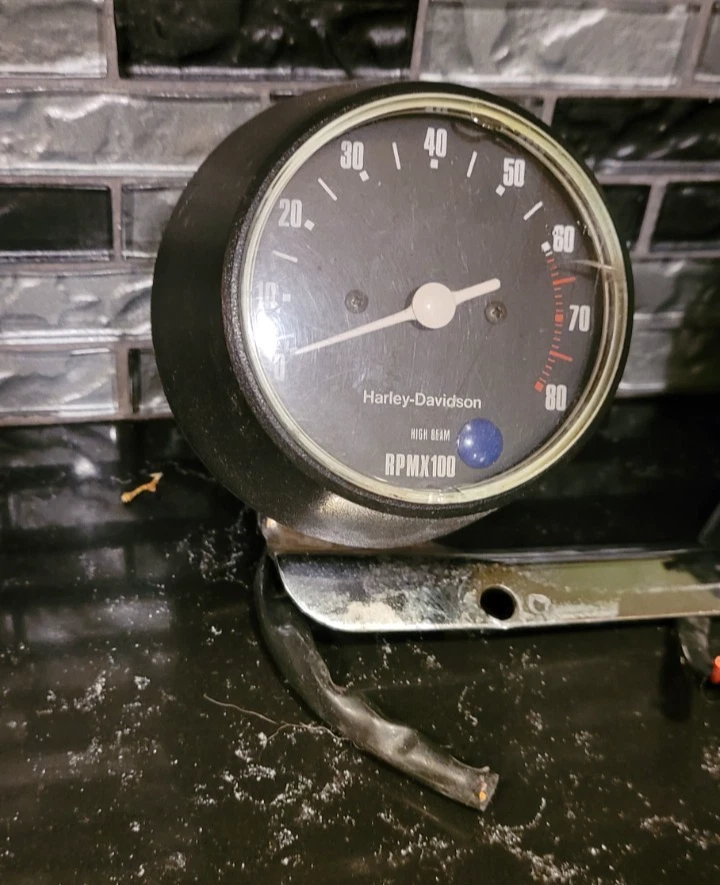 Harley Davidson HD OEM Vintage Tachometer Speedo Tach Speedometer Gauges Clocks - Image 2 of 4