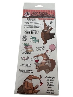 Art Impressions Clear Stamps Crazy Antics Ant Pun Humor Birthday Funny Sayings