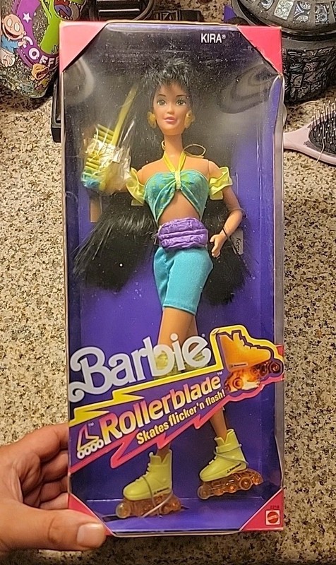Vintage 1991 Barbie 2218 Rollerblade Kira Doll Blue Yellow (Rare) 🔥 