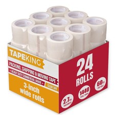 Tape King Clear Packing Tape 3 Inch Wide 24 Rolls Heavy Duty Packing Tape 2.7mil