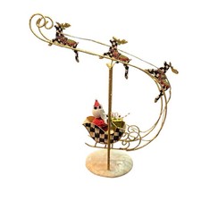 Mackenzie-Childs Metal Santa And Reindeer Roc...