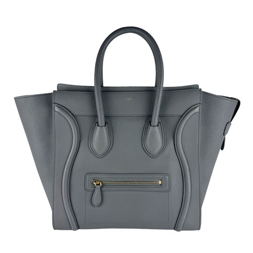Celine Luggage Mini Shopper Leather Gray Ladies Used From Japan