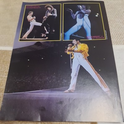 Vintage QUEEN FREDDIE MERCURY BRIAN MAY LEE AARON A4 POSTER KERRANG CLIPPING