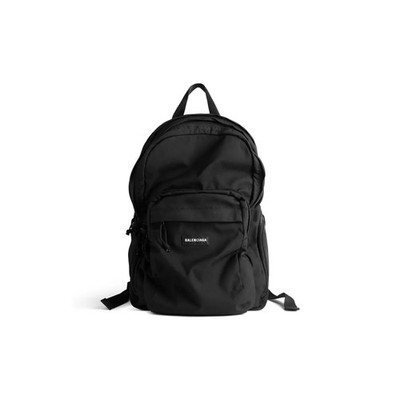 Balenciaga Explorer logo black finish Polyamide panel backpack 15.6x8.5x19.2 in